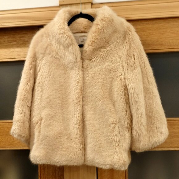 DONNA SALYER'S FABULOUS FURS~Blonde Mink~FAUX FUR 3/4 SLEEVE JACKET - Picture 2 of 5